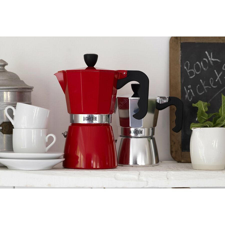 Aluminium kávéfőző 200ml (3 személyes), Classic Espresso, piros, La Cafetiére Aluminium kávéfőző 200ml (3 személyes), Classic Espresso, piros, La Cafetiére